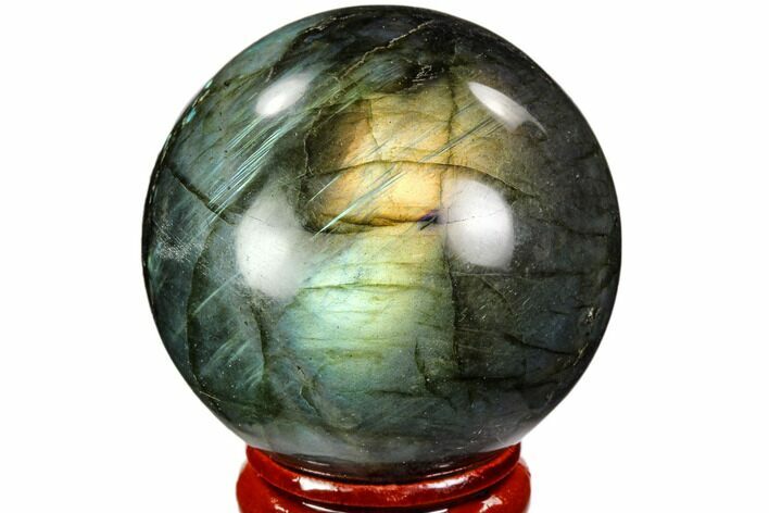 Flashy, Polished Labradorite Sphere - Great Color Play #105736